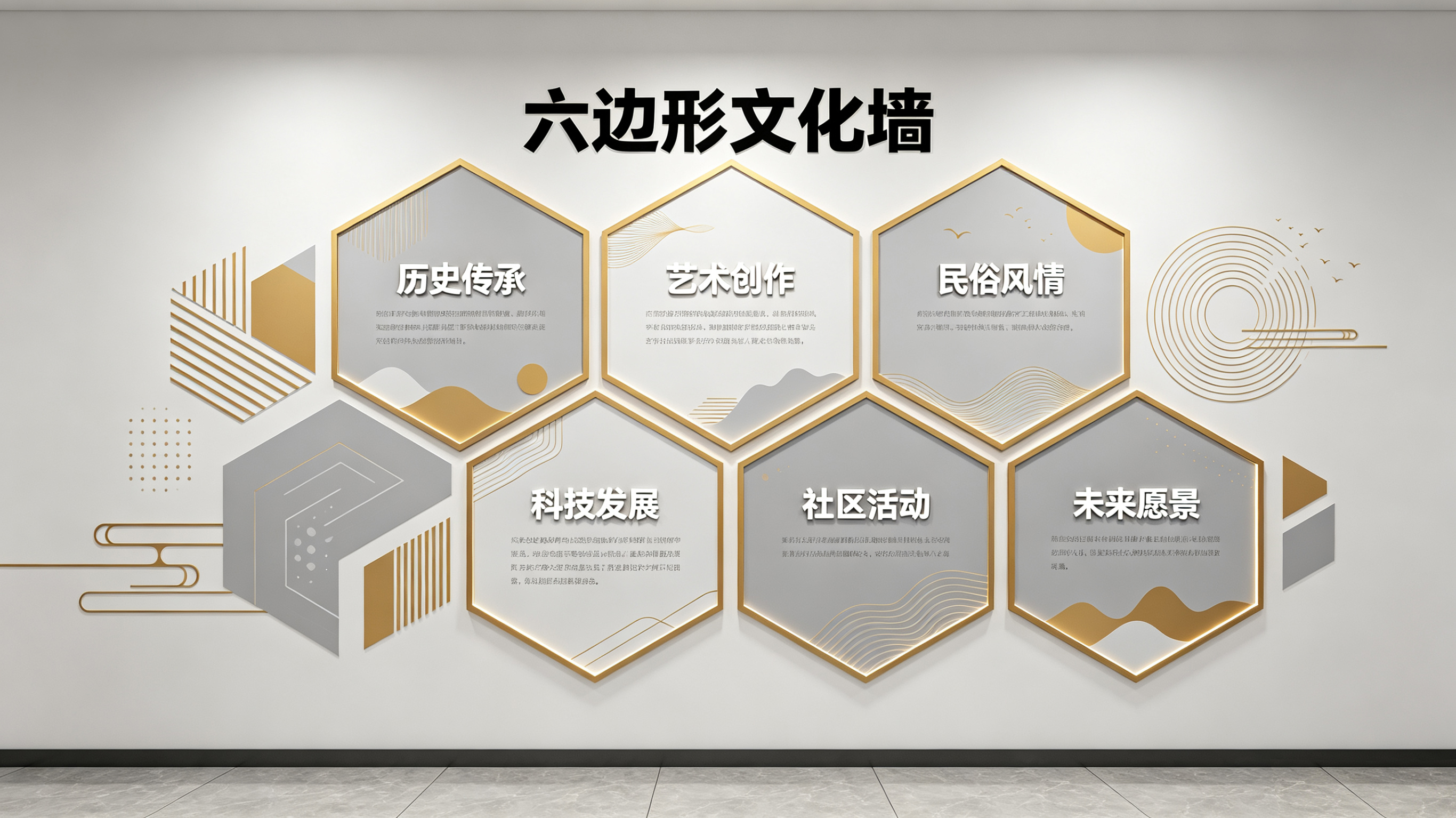 天门企业文化墙 | 六边形信息美学